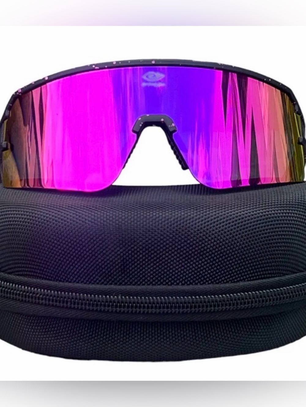 Mirrored Pink Purple Shield Sunglasses